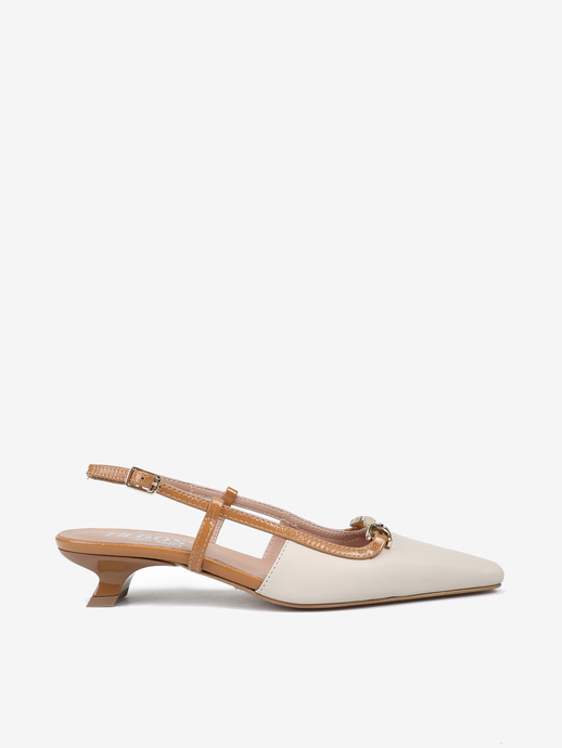 SZPILKI HEGO'S Milano GISELLE NAPPA MILK/LEGNO