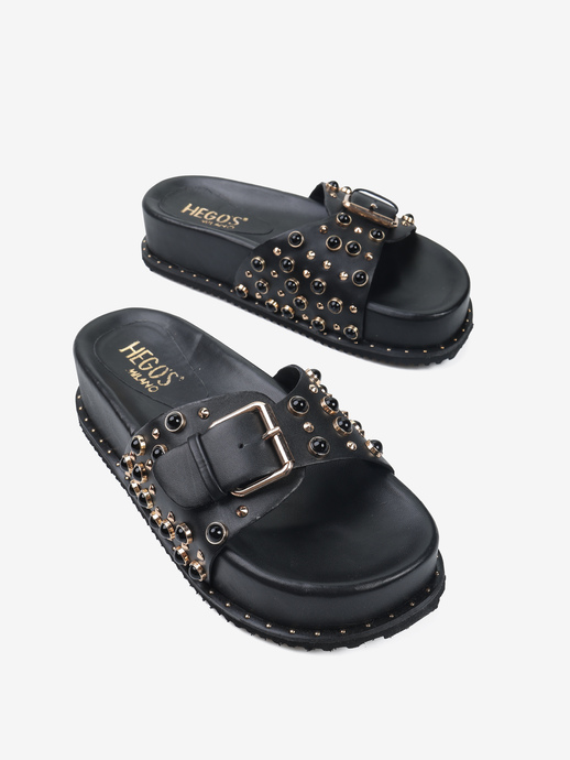 KLAPKI HEGO'S Milano 4004 NAPPA NERO
