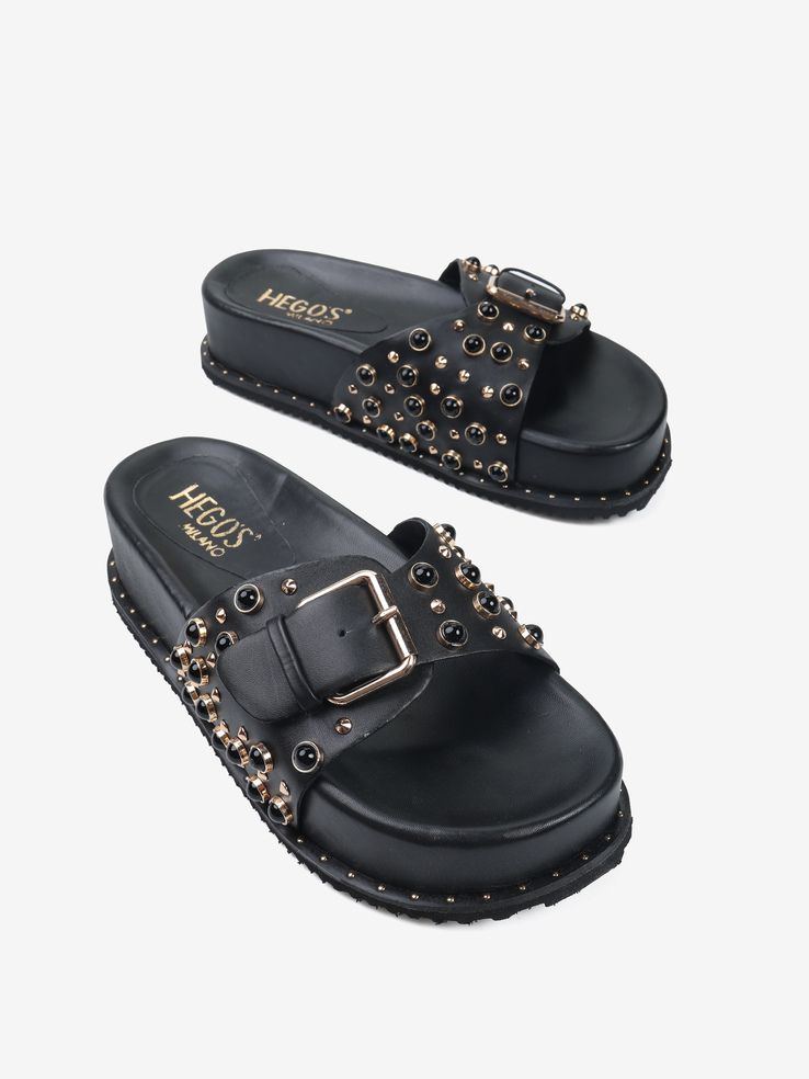 KLAPKI HEGO'S Milano 4004 NAPPA NERO