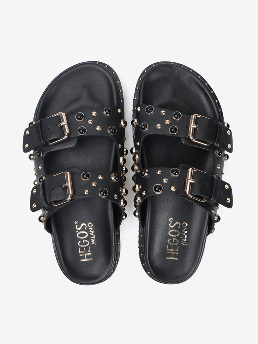 KLAPKI HEGO'S Milano 4040 NAPPA NERO