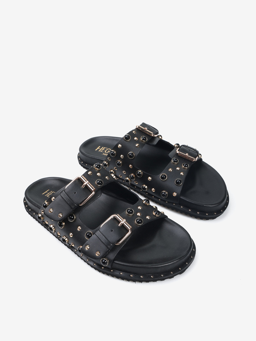 KLAPKI HEGO'S Milano 4040 NAPPA NERO