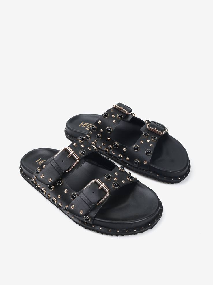 KLAPKI HEGO'S Milano 4040 NAPPA NERO