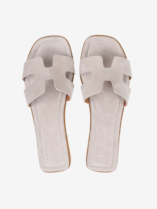 KLAPKI HEGO'S Milano NEW H CAMOSCIO TAUPE