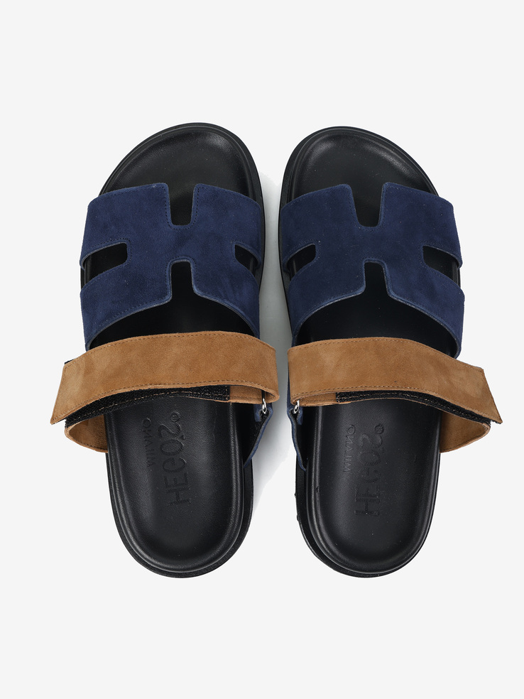KLAPKI HEGO'S Milano FH01 CAMOSCIO ABISS/CUOIO