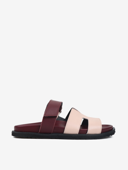 KLAPKI HEGO'S Milano FH01 VITELLO ROSA/BORDO