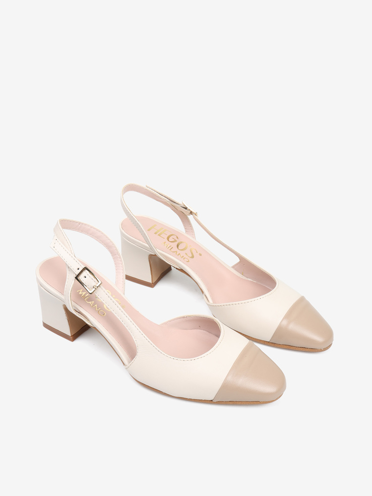 CZÓŁENKA HEGO'S Milano 1350D VITELLO PANNA/NOCCIOLA