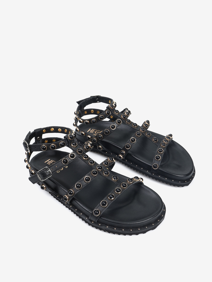 SANDAŁY HEGO'S Milano 4073 NAPPA BLACK