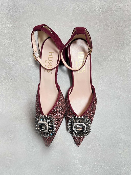 CZÓŁENKA HEGO'S Milano 1750 GLITTER 146 BORDEAUX