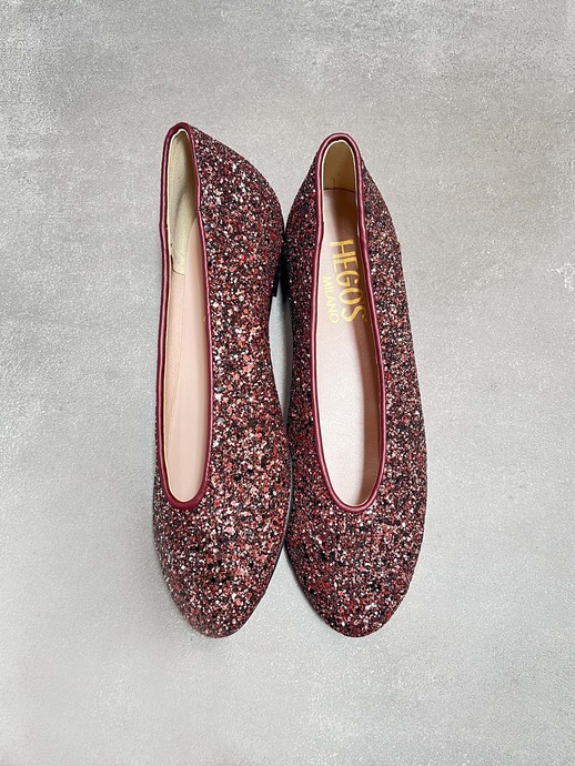 BALERINY HEGO'S Milano 1868 GLITTER BORDO