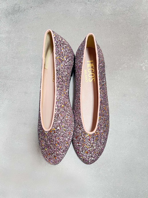 BALERINY HEGO'S Milano 1868 GLITTER LILLA