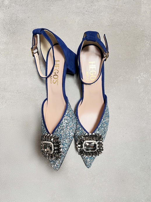 CZÓŁENKA HEGO'S Milano 1750 GLITTER 083 CELESTE
