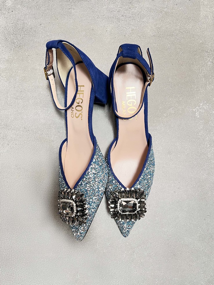 CZÓŁENKA HEGO'S Milano 1750 GLITTER 083 CELESTE