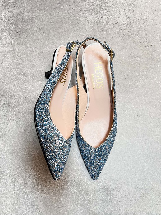 SZPILKI HEGO'S Milano 1913 GLITTER 083 CELESTE