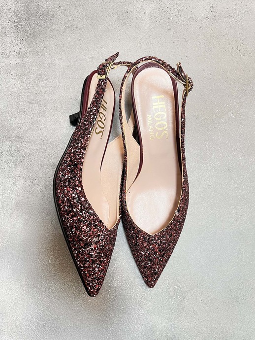 SZPILKI HEGO'S Milano 1913 GLITTER 146 BORDEAUX