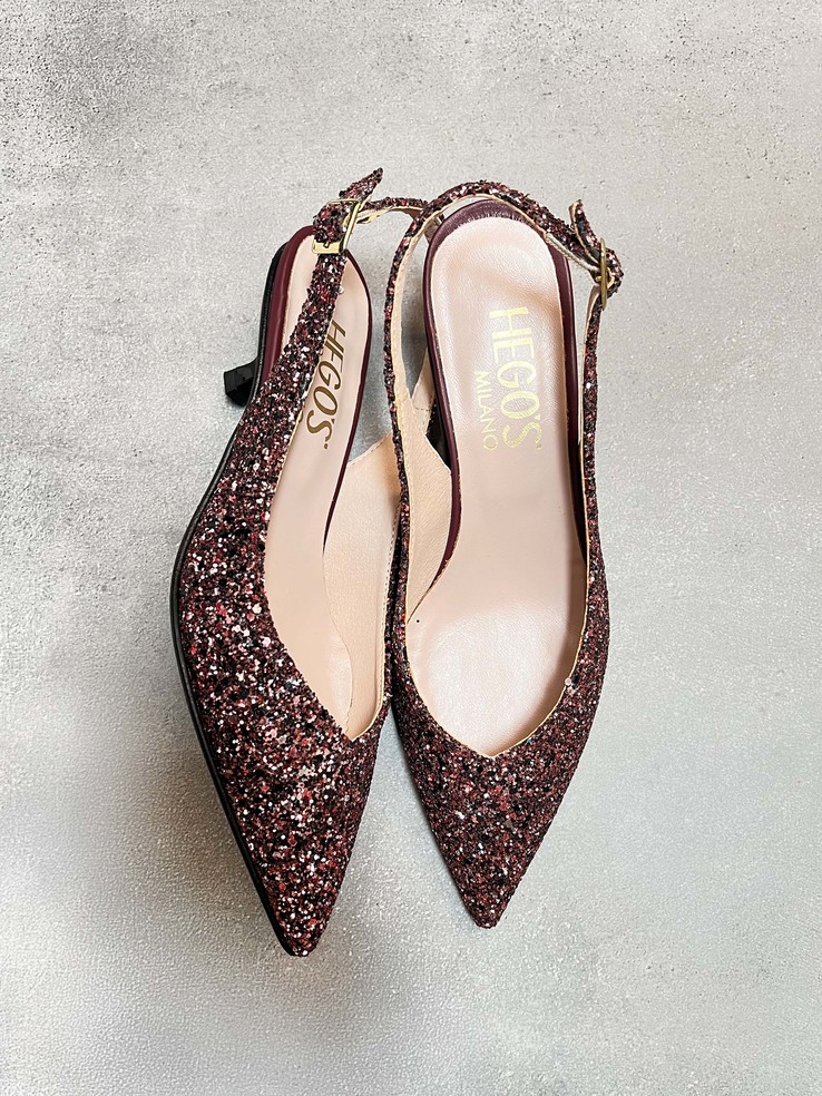 SZPILKI HEGO'S Milano 1913 GLITTER 146 BORDEAUX