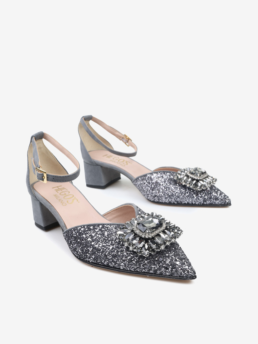 CZÓŁENKA HEGO'S Milano 1750 GLITTER 096 GRIGIO