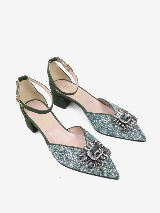 CZÓŁENKA HEGO'S Milano 1750 GLITTER 919 VERDE