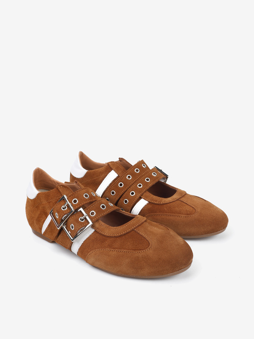 BALERINY HEGO'S Milano NB08 CAMOSCIO CUOIO
