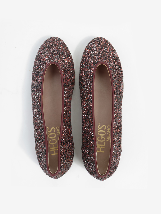 BALERINY HEGO'S Milano 1868 GLITTER BORDO