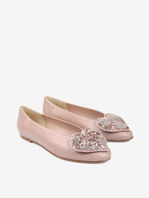 BALERINY HEGO'S Milano 1868 NAPPA CUORE ROSA