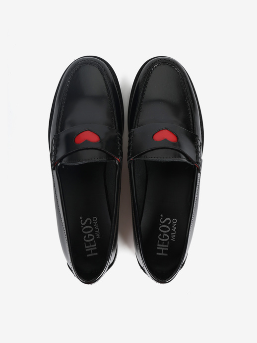 MOKASYNY HEGO'S Milano ANGY ABRASIVATO NERO/ROSSO