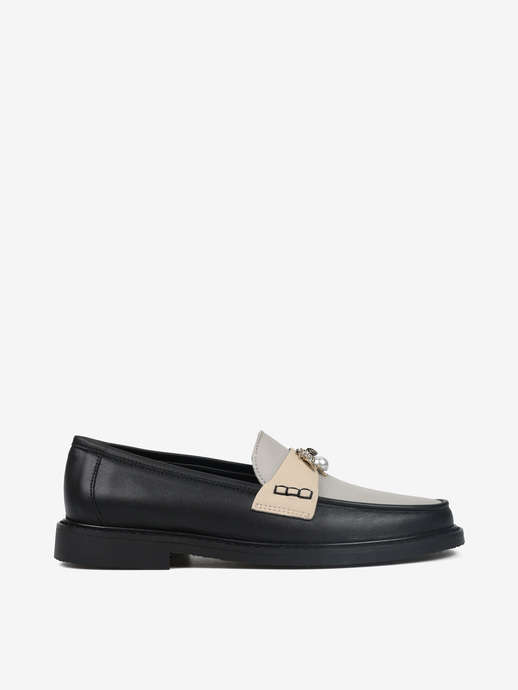 MOKASYNY HEGO'S Milano 2032 NAPPA NERO/GRIGIO