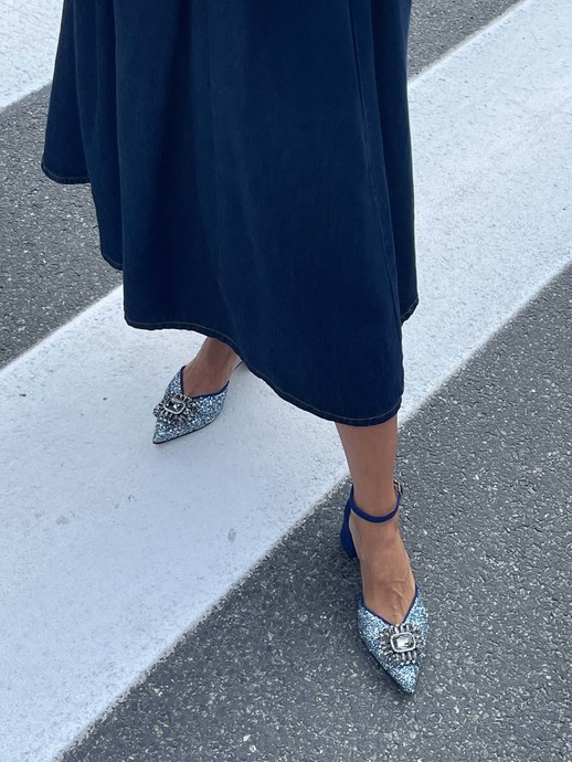 CZÓŁENKA HEGO'S Milano 1750 GLITTER 083 CELESTE