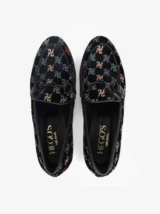 MOKASYNY HEGO'S Milano 2014 VELLUTO H NERO/MULTI