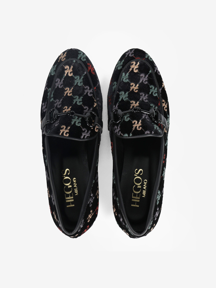 MOKASYNY HEGO'S Milano 2014 VELLUTO H NERO/MULTI