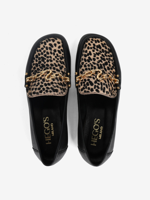 MOKASYNY HEGO'S Milano 2031-C NAPPA NERO/LINCE