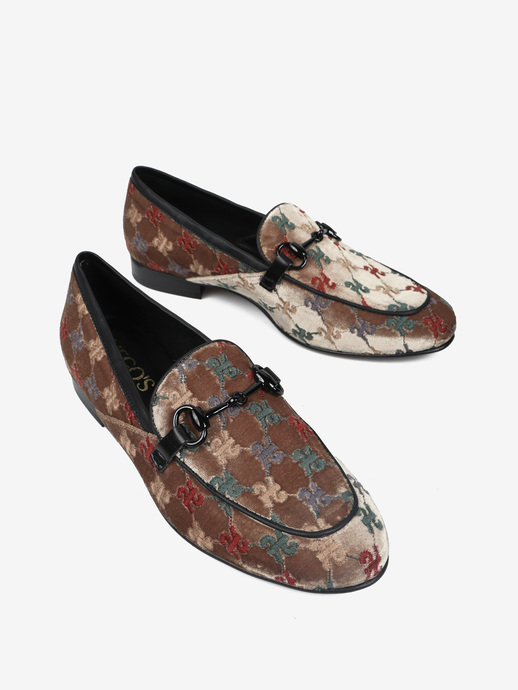 MOKASYNY HEGO'S Milano 2014 VELLUTO H BEIGE/MULTI