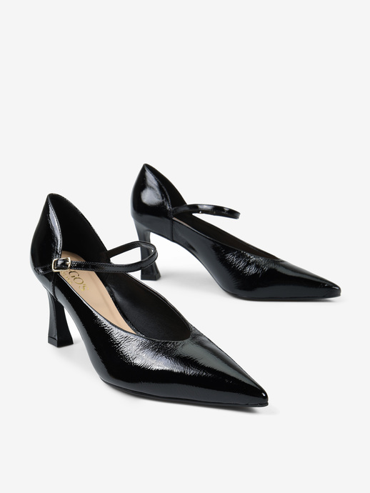 SZPILKI HEGO'S Milano 2614-A1 GLOSSY PRETO