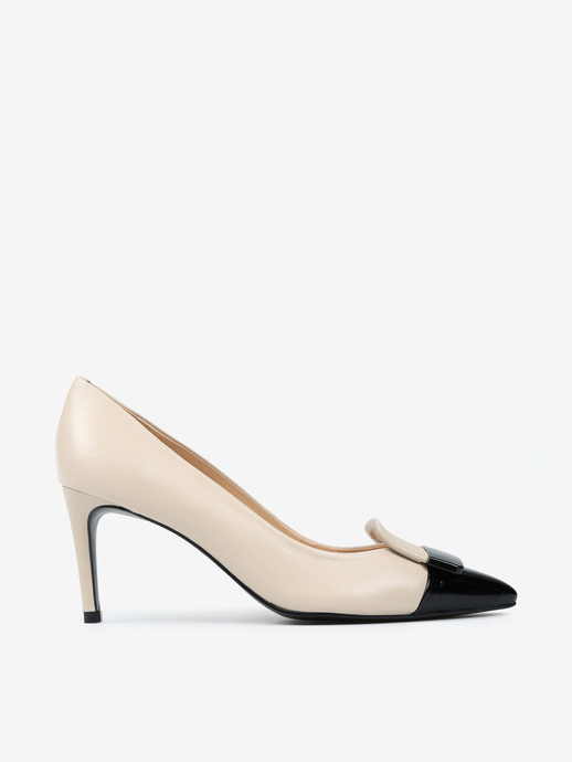 SZPILKI HEGO'S Milano 2686-A1 VERNIZ PRETO/OFF WHITE
