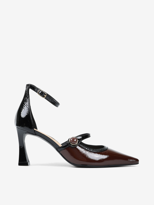 SZPILKI HEGO'S Milano 2640-B2 GLOSSY JAVA/PRETO