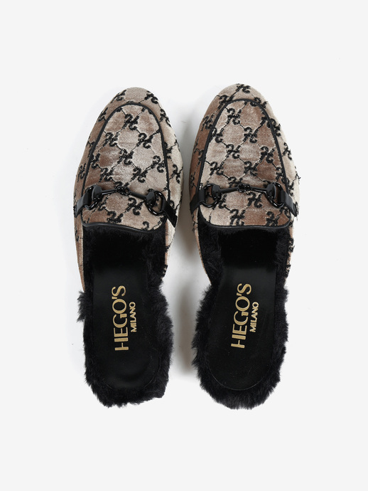 KLAPKI HEGO'S Milano 2013 VELLUTO H BEIGE/NERO