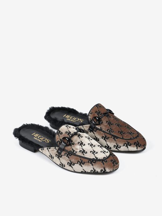 KLAPKI HEGO'S Milano 2013 VELLUTO H BEIGE/NERO