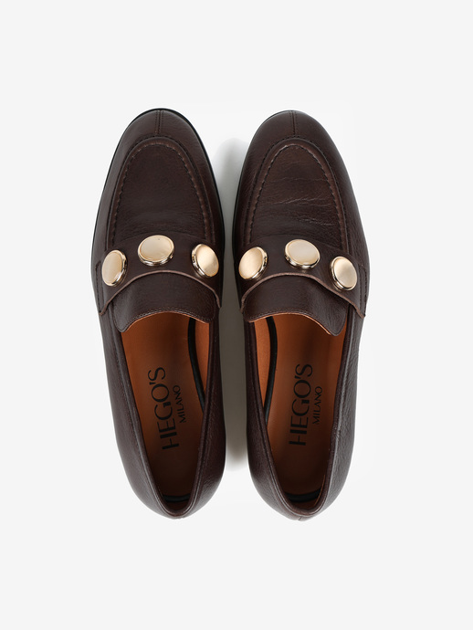 MOKASYNY HEGO'S Milano 25518-614A SARATOGA TESTA MORO