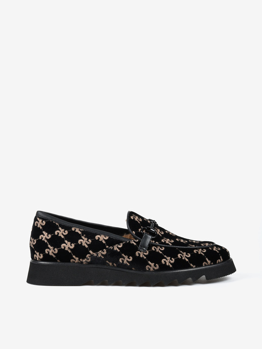 MOKASYNY HEGO'S Milano 2012 VELLUTO H NERO/BEIGE