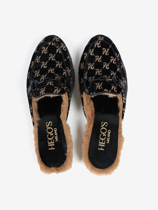 KLAPKI HEGO'S Milano 2013 VELLUTO H NERO/BEIGE