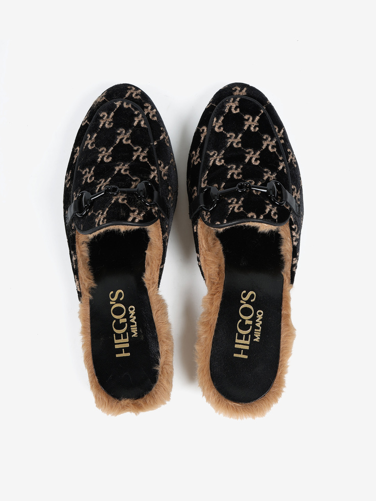 KLAPKI HEGO'S Milano 2013 VELLUTO H NERO/BEIGE