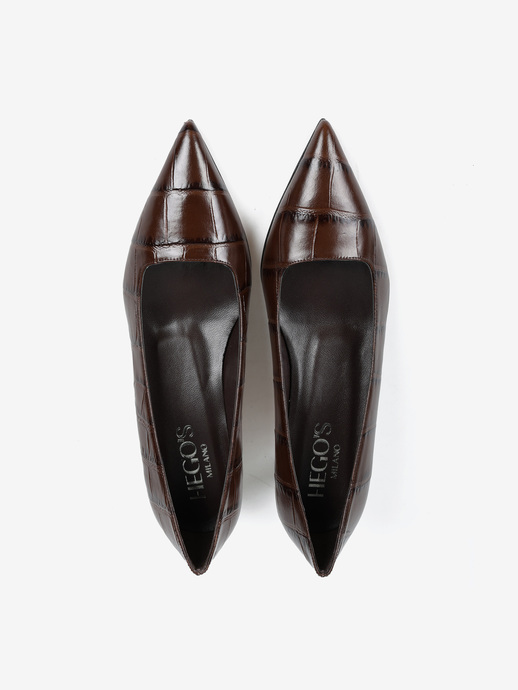 SZPILKI HEGO'S Milano R599 COCCO CAFFE