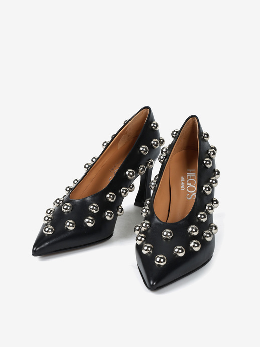 SZPILKI HEGO'S Milano P1504 NAPPA NERO