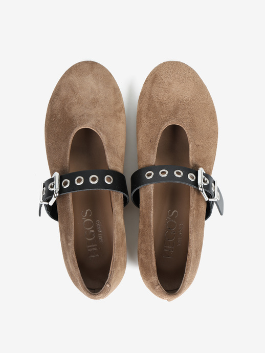 BALERINY HEGO'S Milano 5234 CAMOSCIO TAUPE