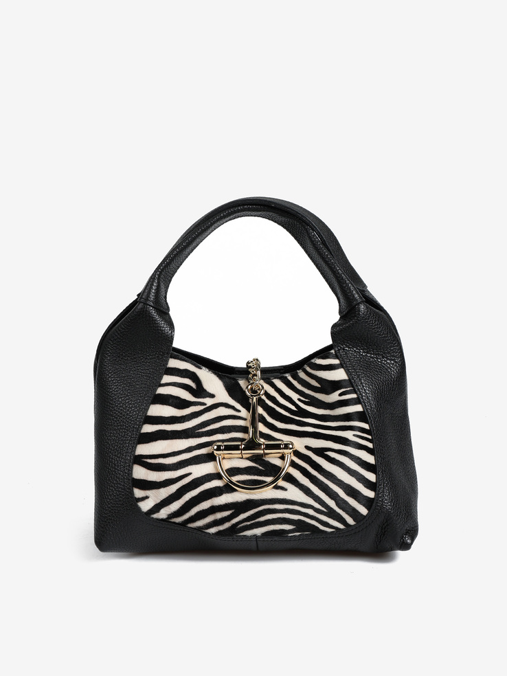 TOREBKA DAMSKA HEGO'S Milano 047A MARTELLATO NERO/ZEBRA