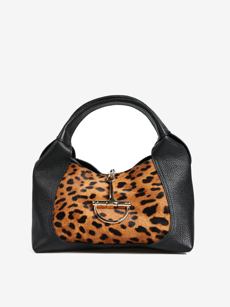 TOREBKA DAMSKA HEGO'S Milano 047A MARTELLATO NERO/LEOPARDO