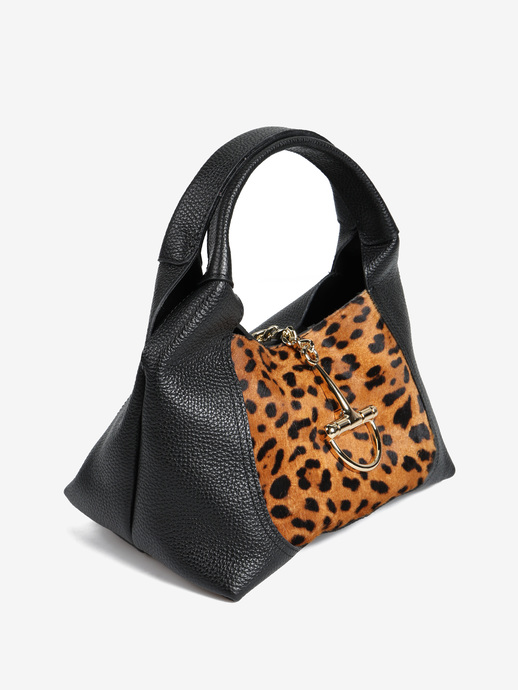 TOREBKA DAMSKA HEGO'S Milano 047A MARTELLATO NERO/LEOPARDO