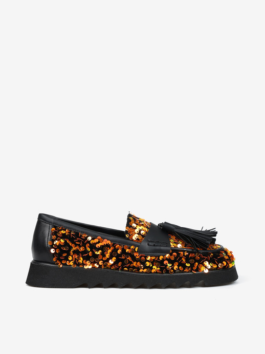 MOKASYNY HEGO'S MILANO 2018 PAILLETTES ARANCIO