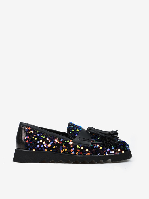 MOKASYNY HEGO'S MILANO 2018 PAILLETTES BLU