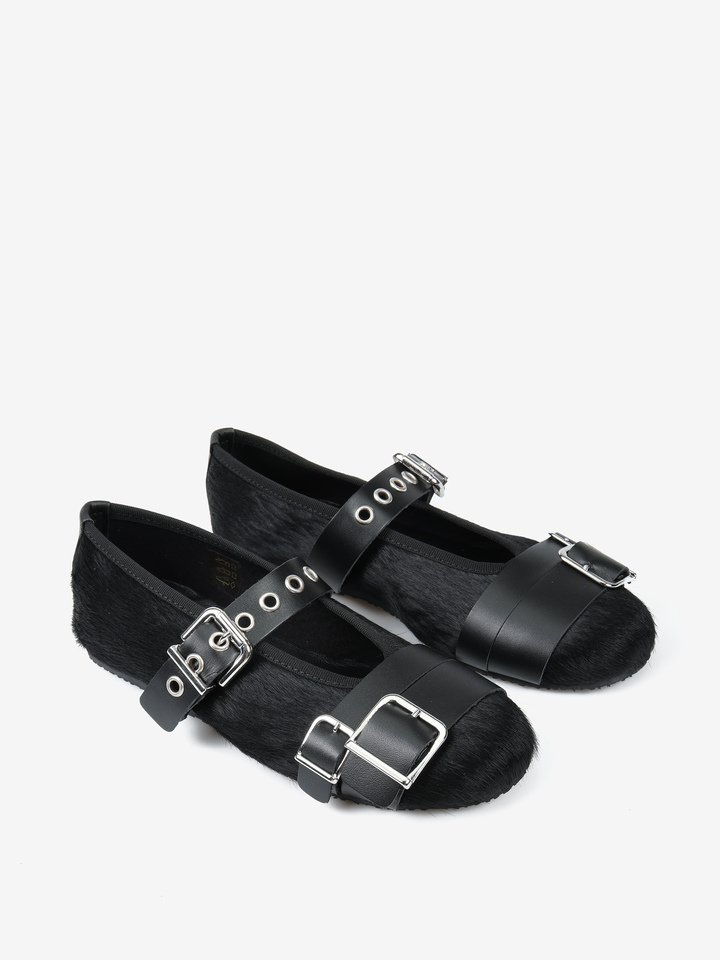 CZARNE BALERINY MARY JANE  HEGO'S Milano