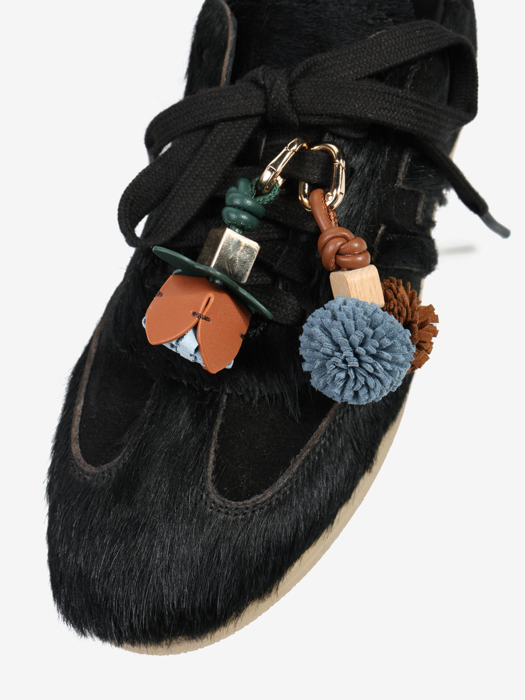 BRELOK HEGO'S MILANO POMPON CAMOSCIO MARRONE/AVIO